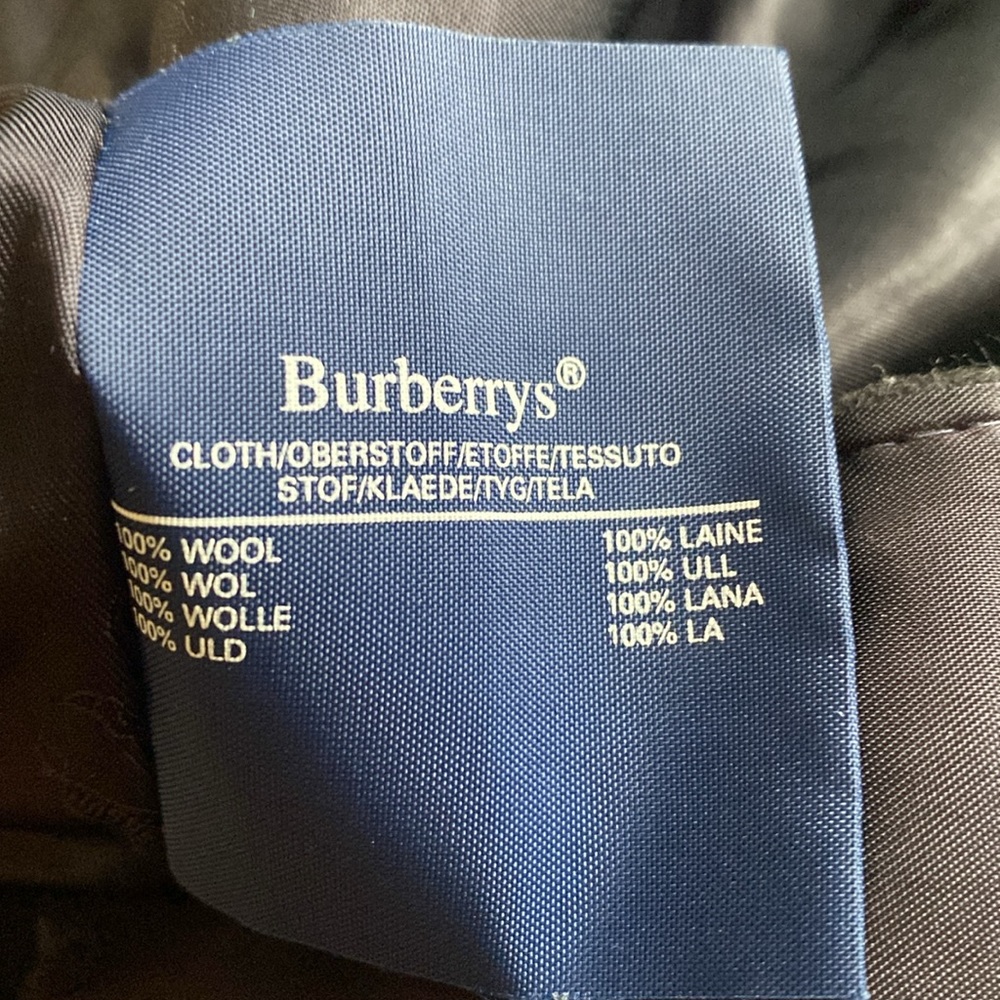 BURBERRY'S LUXURY BLACK WOOL COAT JACKET TOGGLE LARGE MADE IN USA - Picture 9 of 13